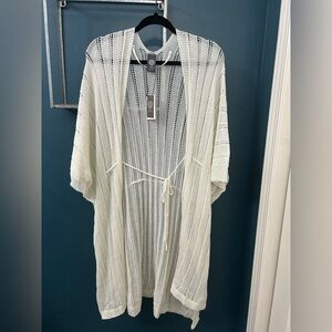 Cream Sheer Knit Cardigan
